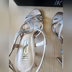 INC blush colored leather heels with metallic detailing.  Size 8
